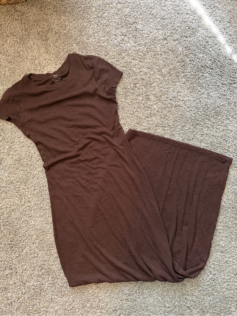 Aerie Ribbed Short-Sleeve Maxi Dress